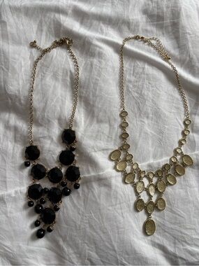 Gold and Black Statement Necklace Set - Elegant Women’s Jewelry